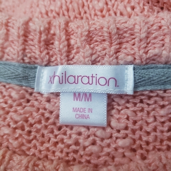 Exhilaration Nubby Lightweigt Sweater Light Pastel Coral Medium M Loose Knit EUC - Picture 4 of 5